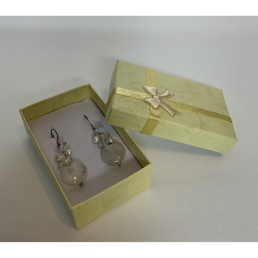 NWT‎ Pannee Women's Sterling Silver/White Pearl DropDangle Earrings Taiwan 1.8"